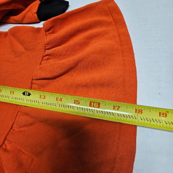 Girls Fleece long Sleeve Orange Black Fall Halloween Rabbit Skins 3 4 Made in US - Picture 8 of 9